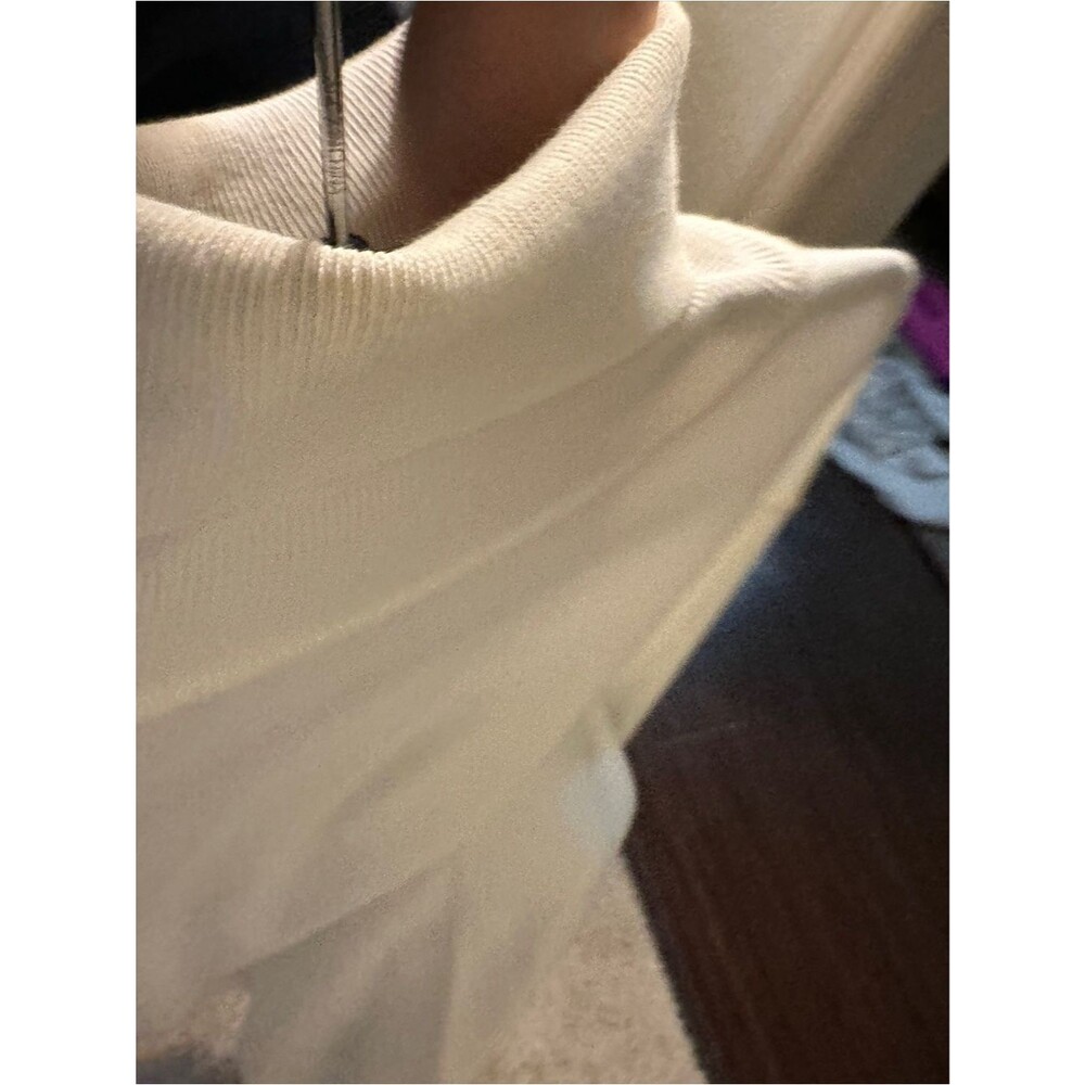 Dolce Roma Cream Knit Turtleneck Sweater Top Womens Sz Large - Picture 5 of 12